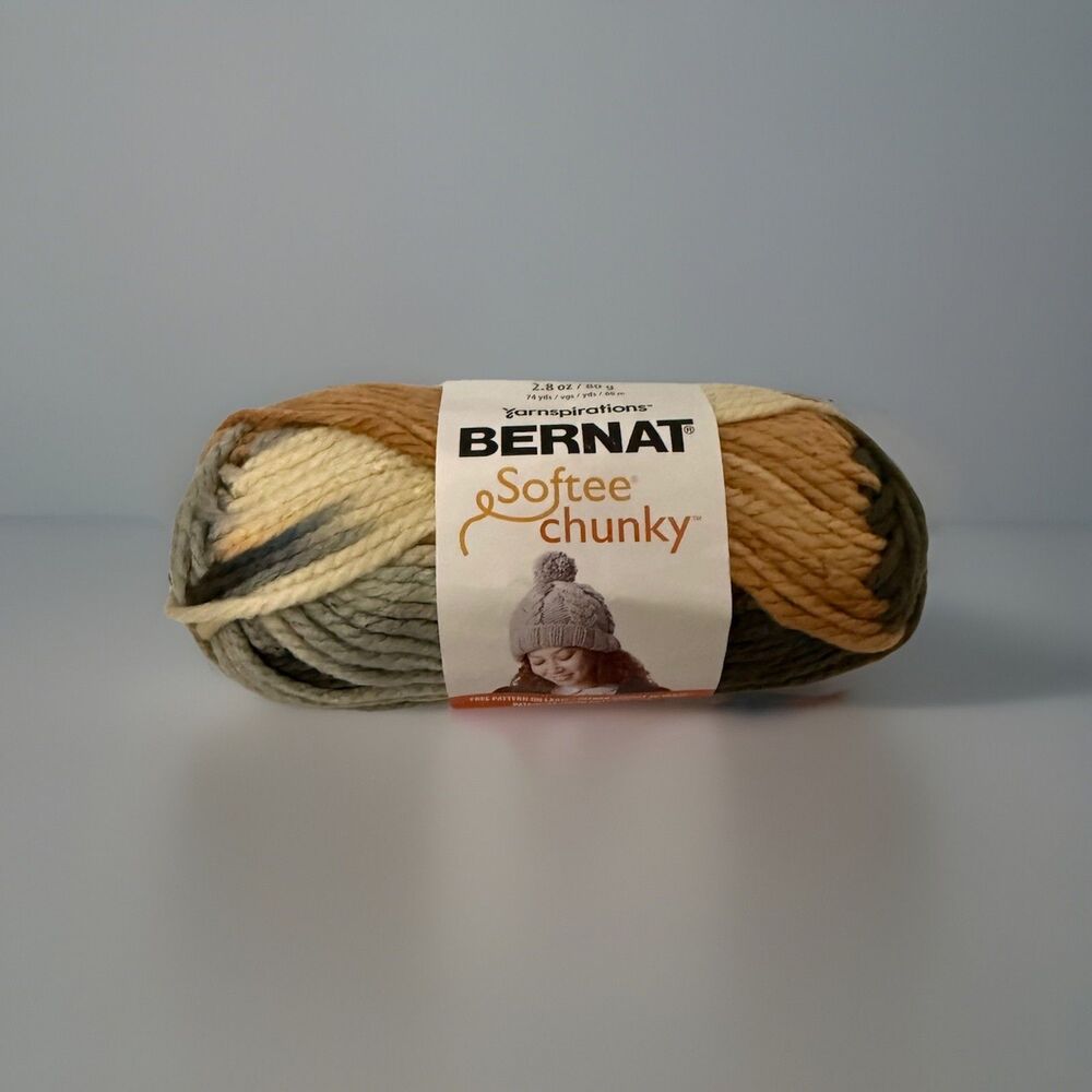 Bernat Softee Chunky Yarn Tranquildad Multi-Color 2.8oz 74yds Super Bulky New